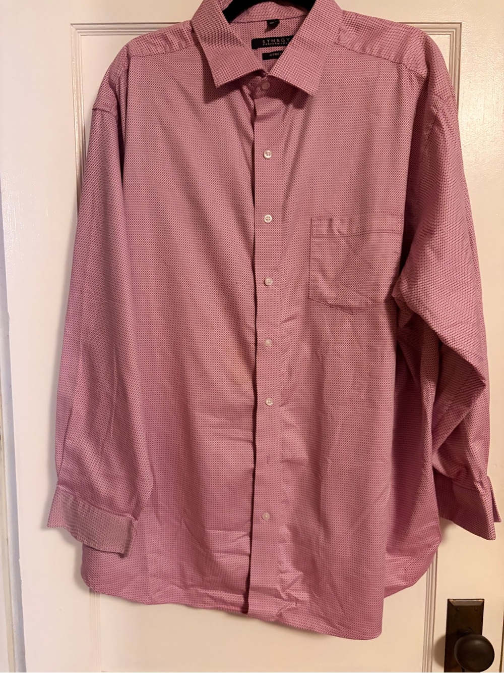 Stafford Men's Pink Micro-Pattern Dress Shirt